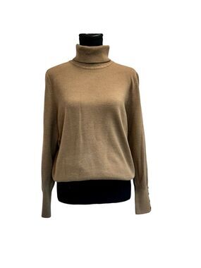 JM Collection camel brown turtleneck sweater long sleeve Sz PL